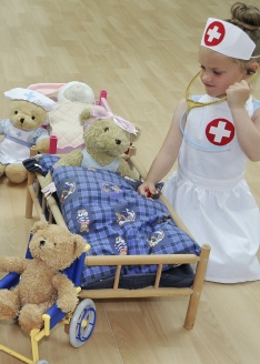 Melody Bear workshop dancer dressed as a nurse